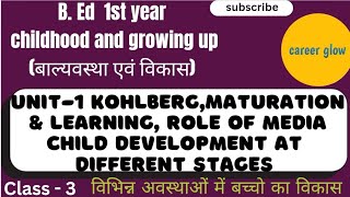 childhood and growing up unit1 kohlberg theory of moral development maturation amp learning media [upl. by Ellehcear718]