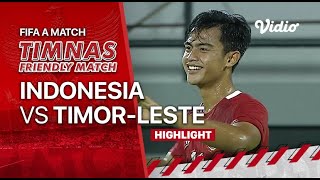 Highlights  Indonesia VS TimorLeste  FIFA A Timnas Indonesia [upl. by Elleuqar]