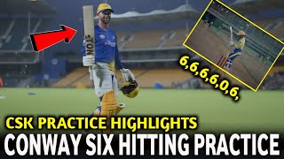 CSK Player Devon Conway Six Hitting Practice  CSK Practice Highlights [upl. by Latashia82]