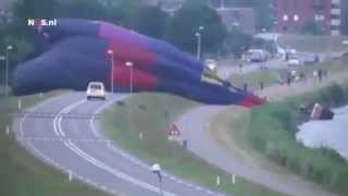 RAW VIDEO Hot air balloon crashes into lake in the Netherlands Caught On Camera [upl. by Gustin]