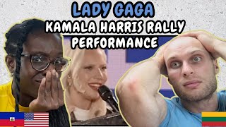 REACTION TO Lady Gaga  The Edge Of Glory Live at the Kamala Harris Rally  FIRST TIME WATCHING [upl. by Nedi330]