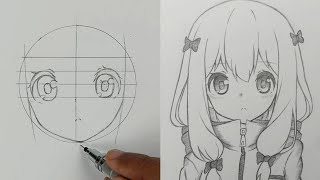 How to draw cute Anime Girl for Beginners   Sagiri Izumi  ssart1 [upl. by Nilyak227]