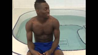 Christian Atsu takes icewater bath challenge [upl. by Treve466]