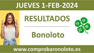 Resultado del sorteo Bonoloto del jueves 1 de febrero de 2024 [upl. by Lorain67]