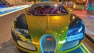 GOLD Bugatti Veyron Start and FAST Acceleration [upl. by Assilav]