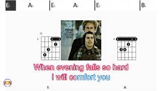 SIMON amp GARFUNKEL Bridge over trouble water FCN GUITAR CHORDS amp LYRICS [upl. by Ateerys]