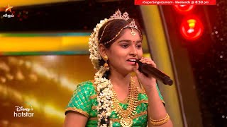 Minsara Poove Pen PooveSong by Shreenitha🥁🎶  Super Singer Junior 9  Episode Preview [upl. by Akemor]