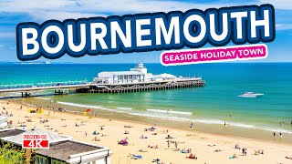 BOURNEMOUTH  Tour of Bournemouth beach and seafront  4K HDR [upl. by Hako]