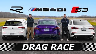 2022 Golf R vs BMW M240i vs Audi S3  DRAG amp ROLL RACE [upl. by Palla87]