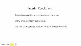 Hallie C Prescott  Healthcare Use and Excess Mortality After Severe Sepsis [upl. by Ialda]