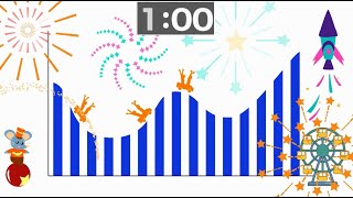 1Minute Roller Coaster Carnival Countdown Timer  Fun amp Thrills 🎢🎡 [upl. by Nikolia32]