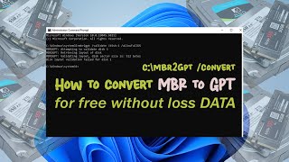 Convert MBR to GPT using CMD without losing DATA  mbr2gpt  Windows 1110 [upl. by Rolando]