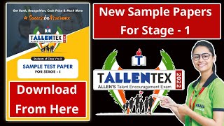 Tallentex 2022 New Sample paper ALLENCareerInstituteofficial  Toppers Talk [upl. by Gladis]