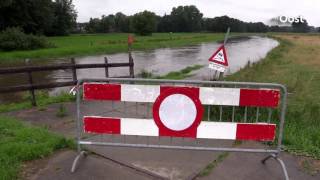 Hoog water in Vecht en Dinkel door extreme regenval in Duitsland [upl. by Ahset]