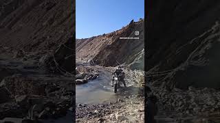 Water crossing near Chandra Tal Lake spitiride chandratallake himachalpradesh royalenfield [upl. by Cindy778]