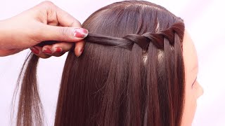 new waterfall hairstyle  easy hairstyle  open hairstyle  hairstyle [upl. by Nileak754]