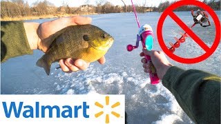 25 Walmart IMPOSSIBLE ICE FISHING Challenge No Drill Used [upl. by Ranchod334]