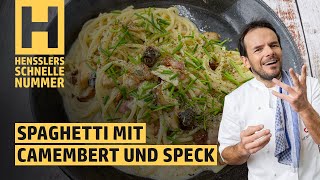 Schnelles Spaghetti mit Camembert und Speck Rezept von Steffen Henssler [upl. by Hsara]