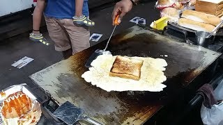 பிரட் ஆம்லெட் ஈசி  Bread omelette Recipe in Pondicherry  Bread omelette street food [upl. by Bate953]