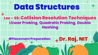 Lec  59 Collision Resolution Techniques  Linear Quadratic Probing Double Hashing [upl. by Birdt]