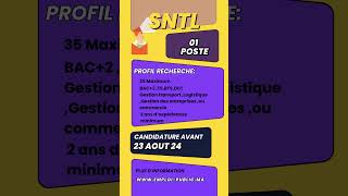 Offre demploi SNTL Gestionnaire du Transport et Logistique [upl. by Asuncion137]