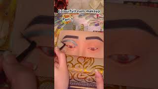 Colourfull eyes makeup tutorial cut crease eyeshadow look tutorial 💄🎶🥀 makeup shortvideo [upl. by Fulks617]