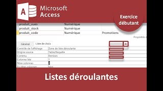 Listes déroulantes de tables exercice Access [upl. by Keraj452]