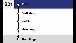 BLS Ansagen » S21 Thun — Konolfingen  SLBahnen [upl. by Baptlsta854]