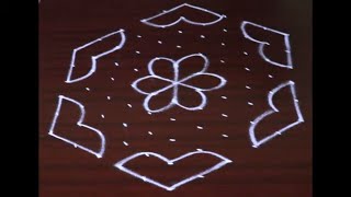 Easy Rangoli Design with 11X6 Dots  Rangoli Designs  Kolam Designs  Muggulu Designs  KGS Rangoli [upl. by Czarra319]