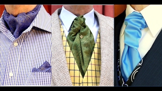 How to tie a Cravat an Ascot and a Ruche Tie Know the Difference and how to wear them [upl. by Anitneuq]