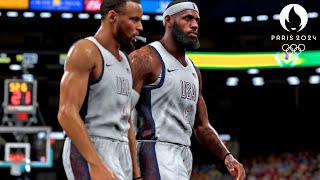 LeBron x Steph Takeover  NBA 2K24 Olympics Mode  USA vs Brazil  Ultra Realistic Gameplay [upl. by Mcgurn]