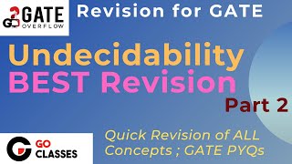 Decidability and Undecidability  BEST Quick Revision  Part 2 [upl. by Lothaire]