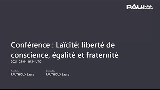 Cité éducative  Conférence Laïcité liberté de conscience égalité et fraternité [upl. by Johnsson355]