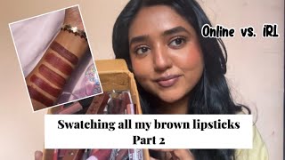 Brown lipsticks MUST HAVES for dusky deep Indian skintones  From Rs 199 [upl. by Ardin28]