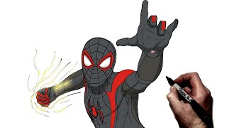 How To Draw Miles Morales Venom Punch  Step By Step  Spider Man 2 [upl. by Emmery768]