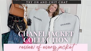 My entire CHANEL TWEED JACKET collection Complete with tryons and comparisons [upl. by Driskill]