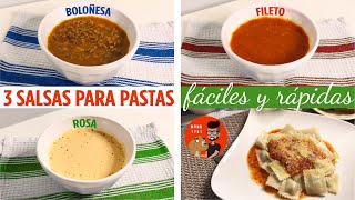 3 SALSAS PARA PASTAS FILETO BOLOÑESA Y ROSA FÁCILES Y RÁPIDAS I MONO 1981 [upl. by Notsnorb]