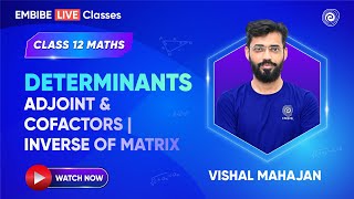 Determinants  Adjoint amp Cofactors  Inverse of Matrix  Class 12 Maths 2025  VISHAL MAHAJAN [upl. by Inimod]