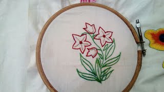 Hand embroidery class 1 stem stitch for flower [upl. by Bernadina]