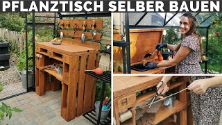 Pflanztisch  Gartentisch selber bauen  DIY Anleitung  Paletten Tisch  Garten Deko Gestaltung [upl. by Bardo]