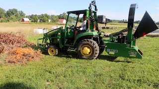 New PTO Wood Chipper  Frontier WC 1105  Setup and First Use [upl. by Sperling407]