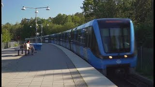 Sweden Stockholm subway train from Sockenplan to Enskede Gård [upl. by Aglo]