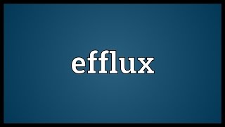 Efflux Meaning [upl. by Hoyt508]