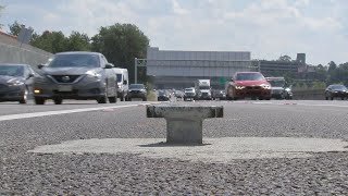 Man said he was ‘devastated’ after hitting cement prongs along I285 causing 2000 in damage [upl. by Stock]