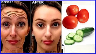 Cucumber mask home remedies to remove forehead wrinkles permanently  forehead wrinkles home remedy [upl. by Mensch]