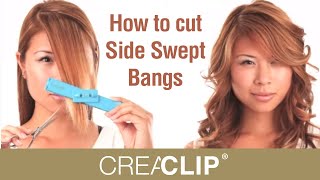 How to Cut Side Swept Bangs  Trim your Fringe [upl. by Nitsreik]