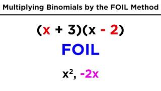 Multiplying Binomials by the FOIL Method [upl. by Nyrmac261]