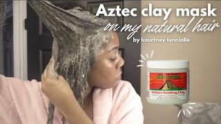 hair vlog I tried the aztec clay mask on my natural hair [upl. by Glynn]