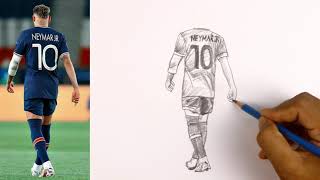 Drawing of Neymar Jr Step by Step [upl. by Arlo]