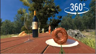 360° VR  Roller Coaster in Summer Picnic Park  4K VR 360 Video [upl. by Anaele]